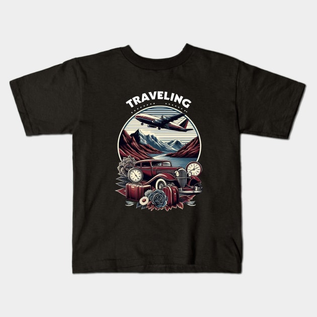 Traveling Old School Kids T-Shirt by Tumbass Pese